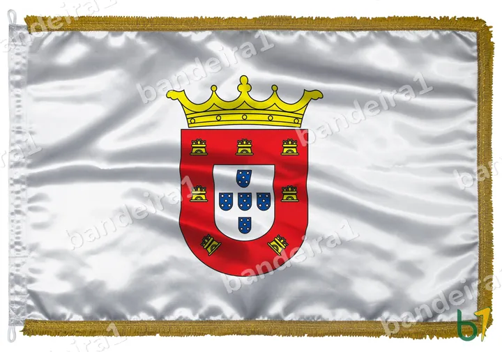 Bandeira de D. João III em cetim com franja dourada