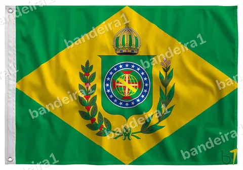 Bandeira do Império do Brasil estampada em poliéster, com ilhoses