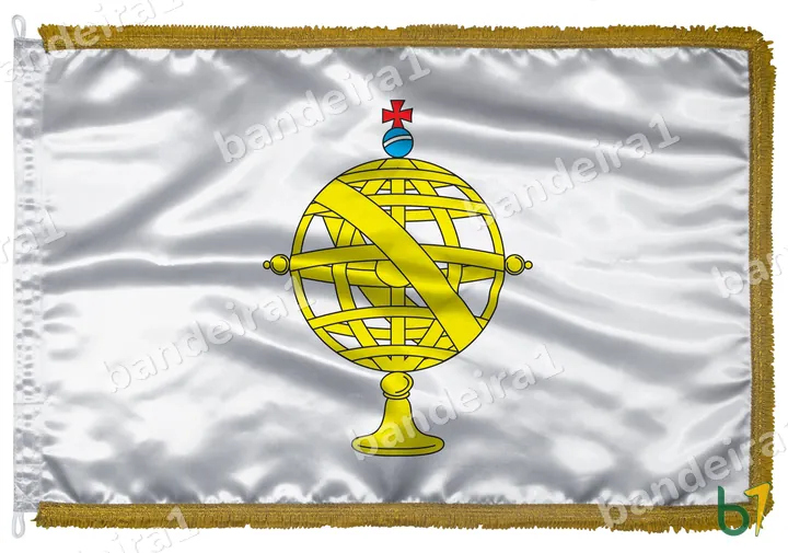 Bandeira do Principado do Brasil em cetim com franja dourada