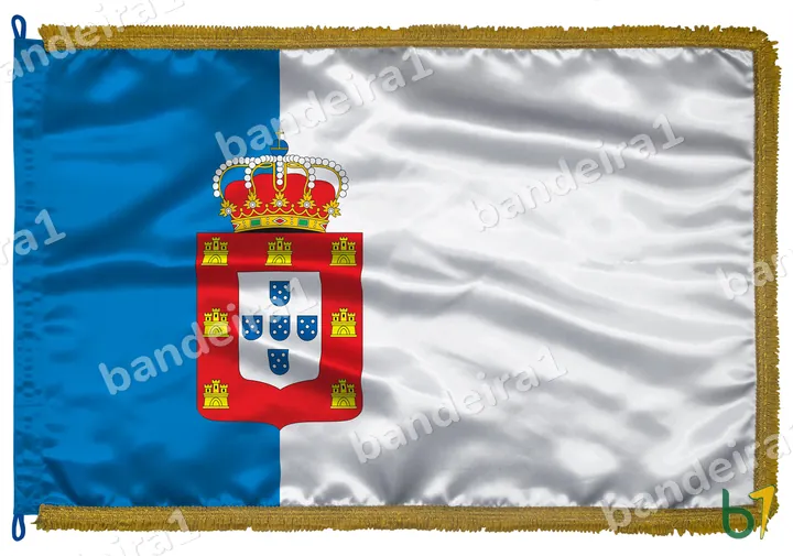 Bandeira do Regime Constitucional em cetim com franja dourada