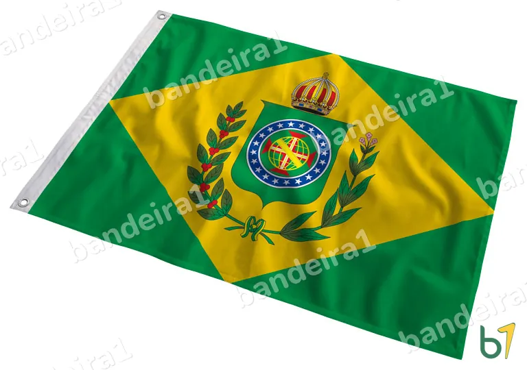 Bandeira Imperial do Brasil (versão 1822) ao vento