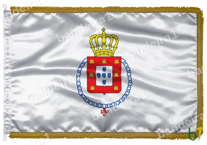 Bandeira Real do Século XVII em cetim com franja dourada