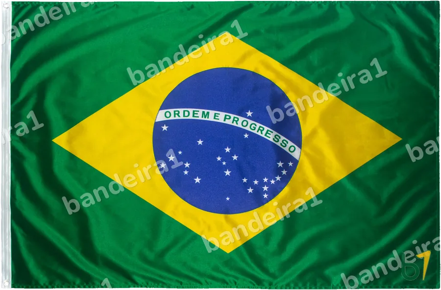 Bandeira Nacional do Brasil ao vento